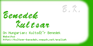 benedek kultsar business card